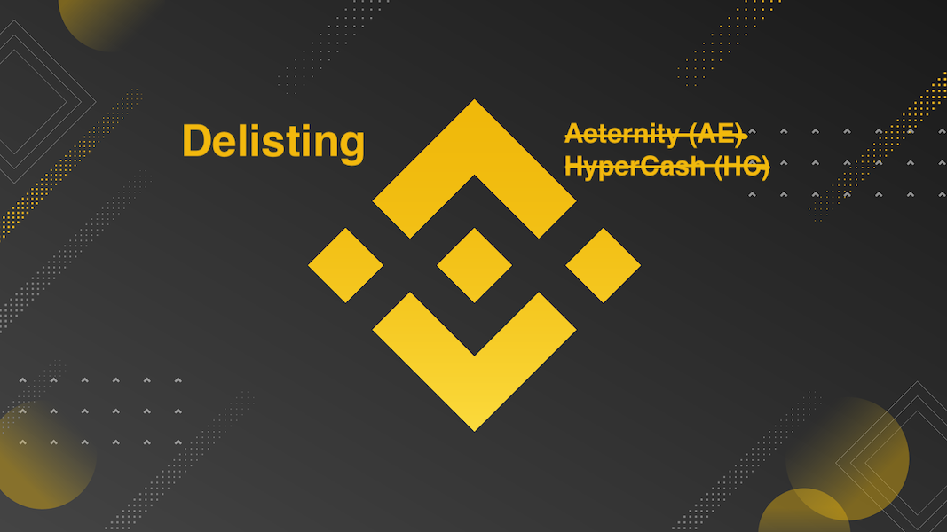 Binance проводит делистинг Aeternity AE и HyperCash HC